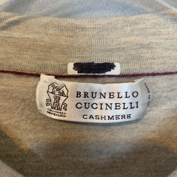 Brunello Cucinelli Grey Wool Cashmere Polo Sweater Italy Men’s Medium Luxury - Picture 3 of 8